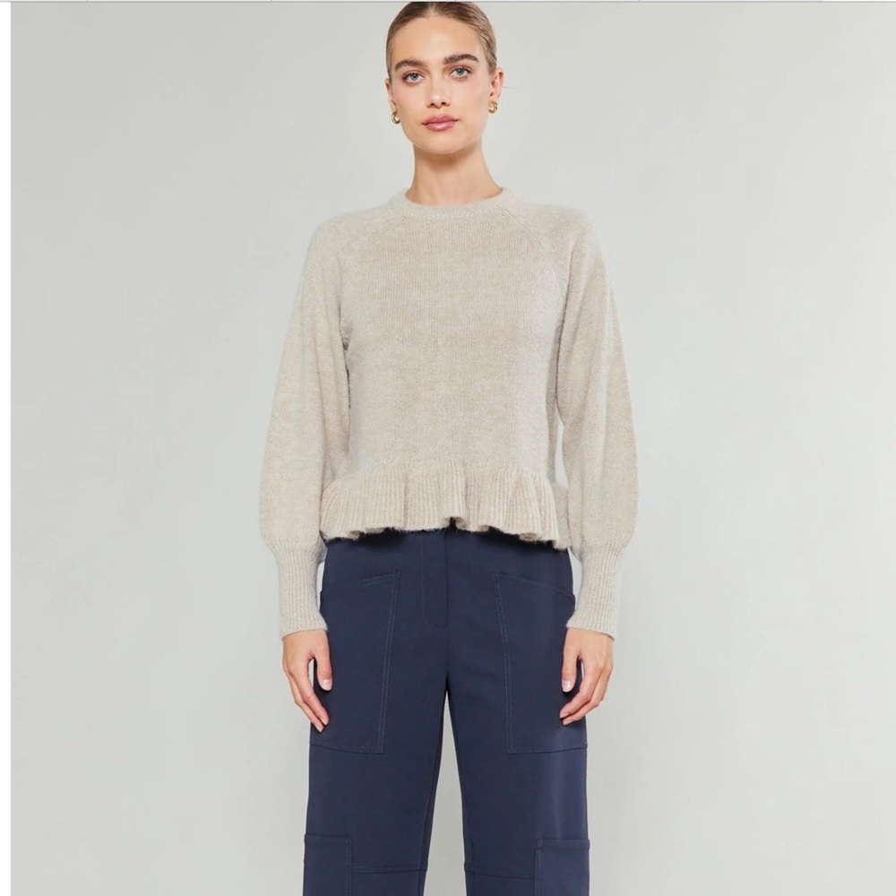 “CURRENT AIR” Ruffled Hem Sweater